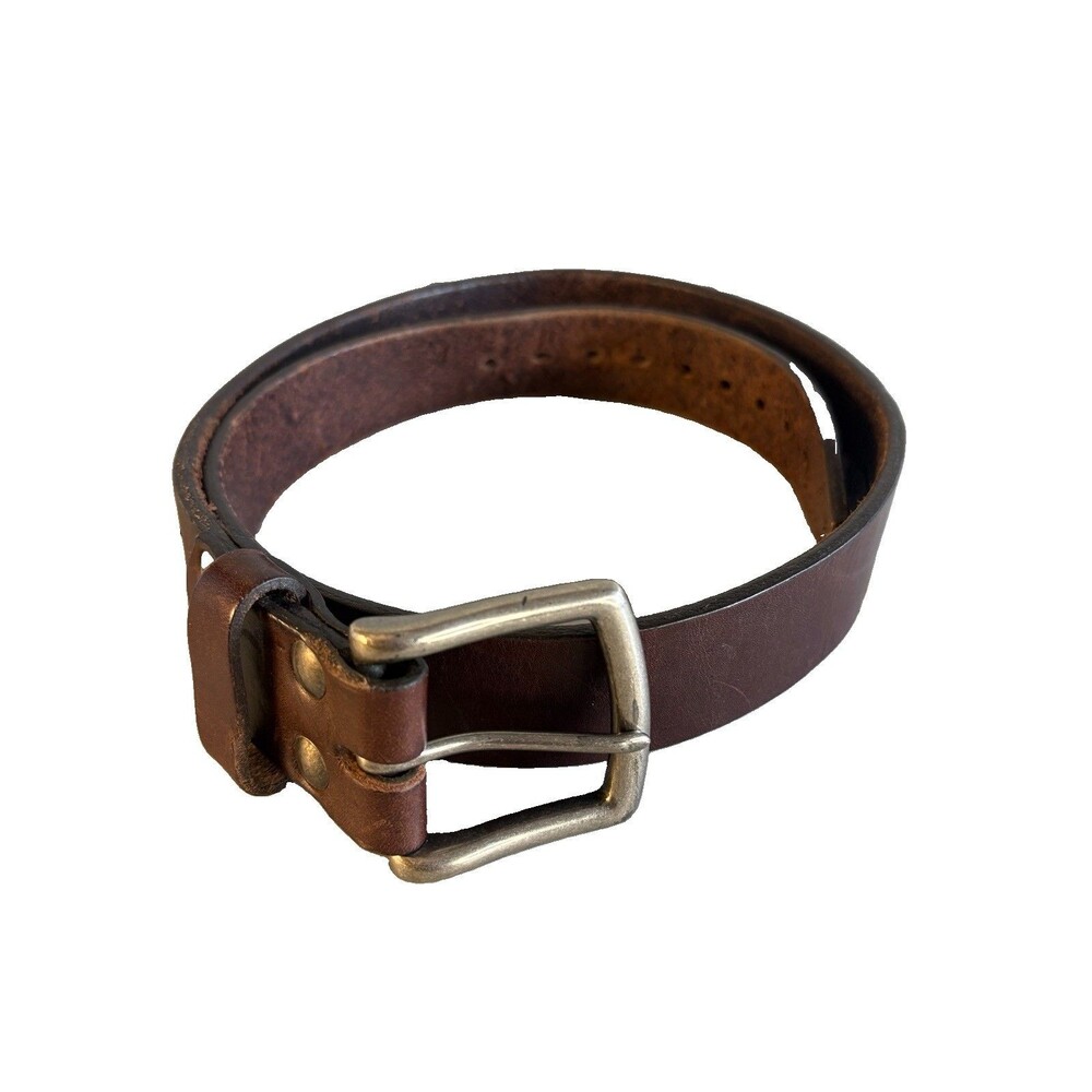 VTG Saddleback Leather Co Belt W/buckle Brown Genuine Leather Mens Size 36/91